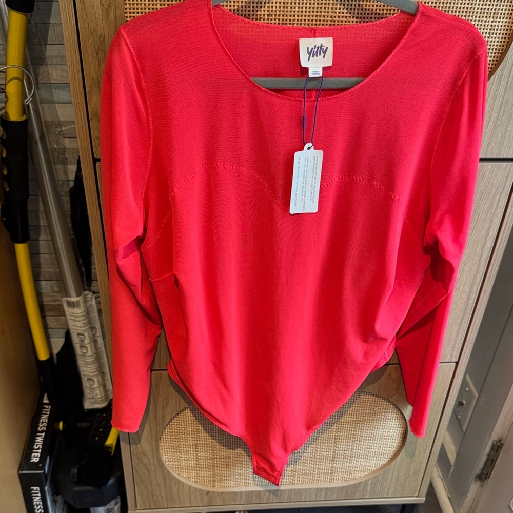 YITTY Vibrant Red Long Sleeve Bodysuit